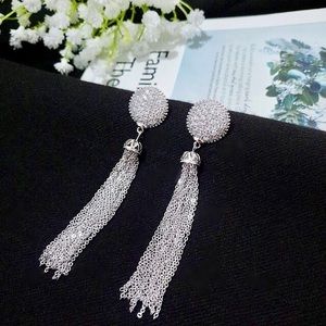 NWT 925 Silver Tassel Earrings, Fringe Earrings